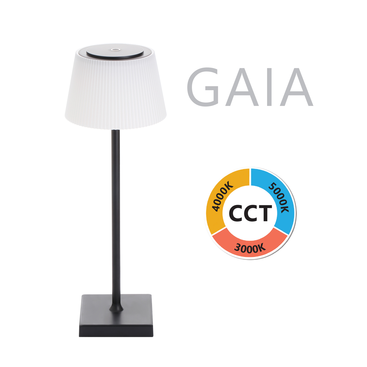 Portable LED Table lamp, CCT, Black